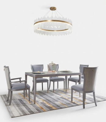 Completo set da tavolo con 6 sedie, mobili di lusso per hotel a Dubai.