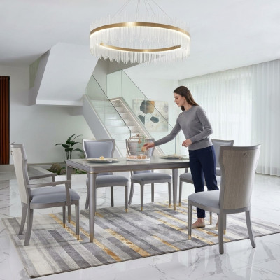 Sala da pranzo Tavolo Designer Mobili di lusso Tavoli in legno 160x90cm Soggiorno  Sala da pranzo Tavolo Designer Mobili di lusso Tavoli in legno 160x90cm Soggiorno