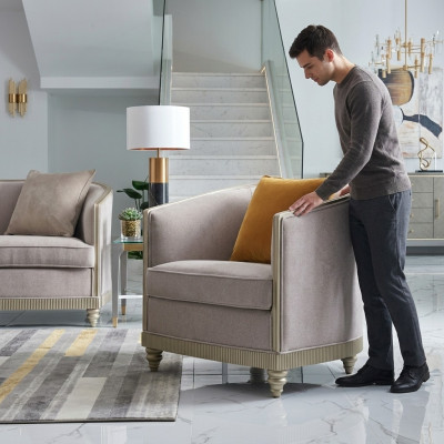 Sedia singola Sedia reale Trono Imbottita Lounge Sedie Divano Albergo