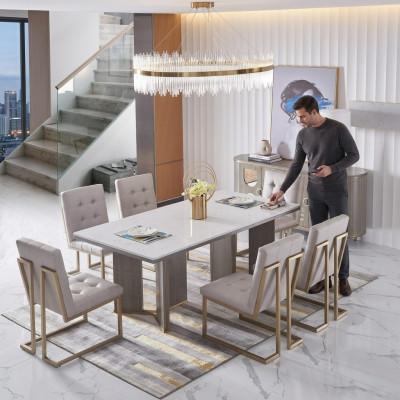 Sala da pranzo Tavolo Designer Mobili di lusso Tavoli in legno 180x90cm Soggiorno Sala da pranzo Tavolo Designer Mobili di lusso Tavoli in legno 180x90cm Soggiorno