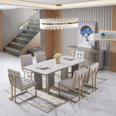 Sala da pranzo Tavolo Designer Mobili di lusso Tavoli in legno 180x90cm Soggiorno Sala da pranzo Tavolo Designer Mobili di lusso Tavoli in legno 180x90cm Soggiorno
