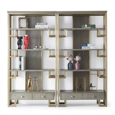 Vetrina di design 2x Vetrina in legno Armadio Armadi Scaffali Soggiorno.