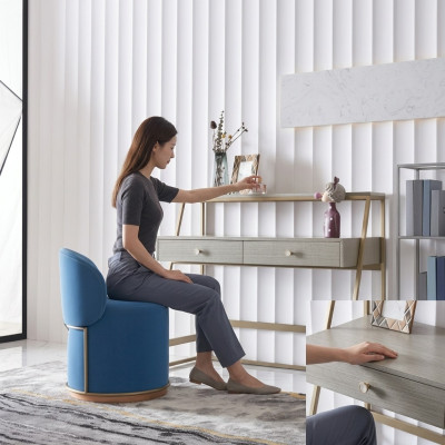 Tavolo trucco da toeletta da console design per cosmetici con specchio e cassetti