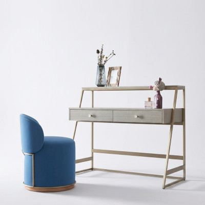 Tavolo trucco da toeletta da console design per cosmetici con specchio e cassetti