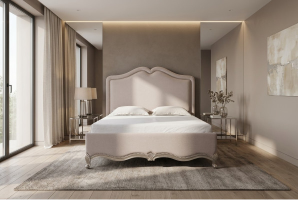 Lussuoso letto d'hotel, letto matrimoniale in legno design classico 180x200 camera da letto