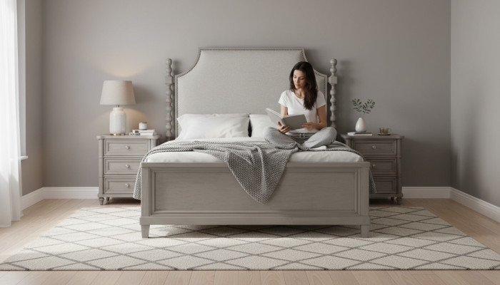 Mobili da casa di campagna classici Mobili da camera reale 3 pezzi. Letto