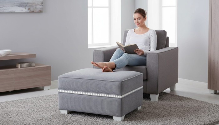 Tessuto sgabello divano pouf imbottito sgabello aux bauhaus sgabello legno