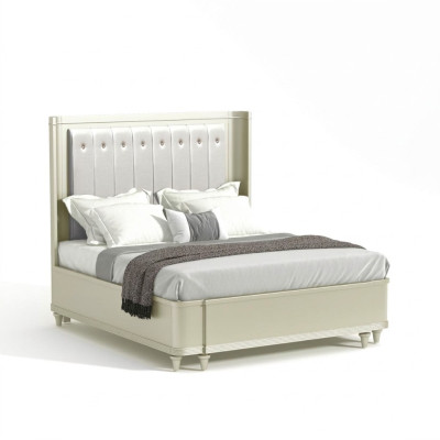 Design letto di lusso imbottito 180 x 200 cm in stoffa o pelle per una camera da letto moderna.