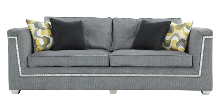 Salotto 3+1 grigio Tessuto Salotto Mobili imbottiti Moderno divano