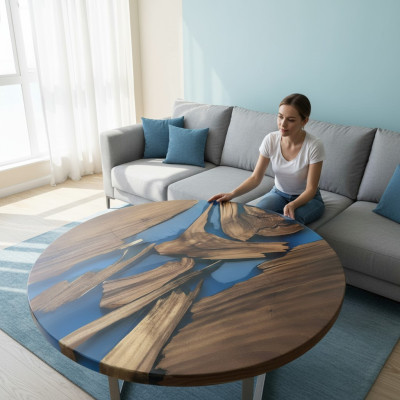 Tavoli rotondi design tavolo moderno mare fiume mobili 90 cm