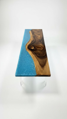 Resina epossidica tavolo in legno decorativo vero mobili massicci tavolo in resina ad effetto cascata