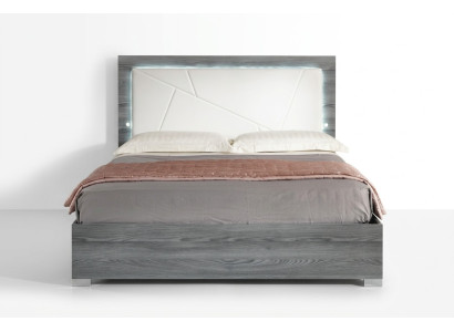 Lussuoso letto camera da letto Letti Moderno letto matrimoniale in legno Grigio 160x200 nuovo.