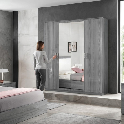 Armadio armadi armadi parete 4 ante legno mobili camera da letto Nuovo