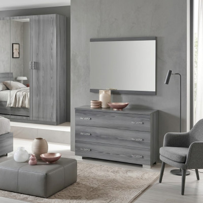 Comò armadio con specchio, design mobili, mobili di lusso, guardaroba, set 2 pezzi, nuovo.