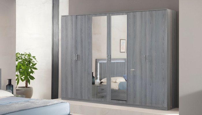 Camera da letto Mobili Armadio Armadietto Armadio Parete 6 Ante Legno Nuovo