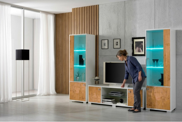 wonzwand 3 pezzi RTV + 2x vetrina Design Mobili italiani Soggiorno Mobili di lusso