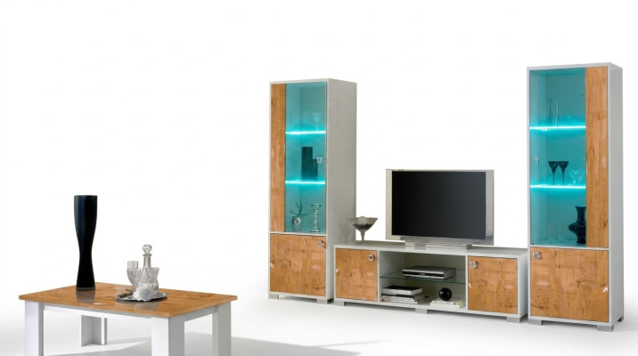 wonzwand 3 pezzi RTV + 2x vetrina Design Mobili italiani Soggiorno Mobili di lusso