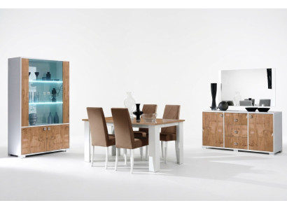 Set di sala da pranzo RTV con tavolo 4 sedie vetrina 7 pezzi completo mobili di lusso nuovi
