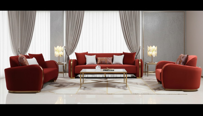 Sofà 3 posti set design divani divano gruppo di lusso imbottitura nuova
