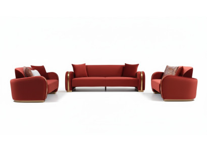 Sofà 3 posti set design divani divano gruppo di lusso imbottitura nuova