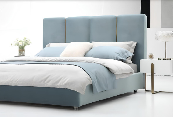 Camera da letto 3 pezzi. Set Letto 2x Comodino Console Imbottita Doppio Letto Hotel