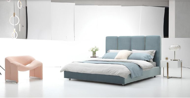 Camera da letto 3 pezzi. Set Letto 2x Comodino Console Imbottita Doppio Letto Hotel