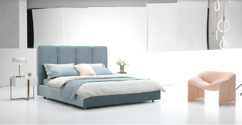 Camera da letto 3 pezzi. Set Letto 2x Comodino Console Imbottita Doppio Letto Hotel
