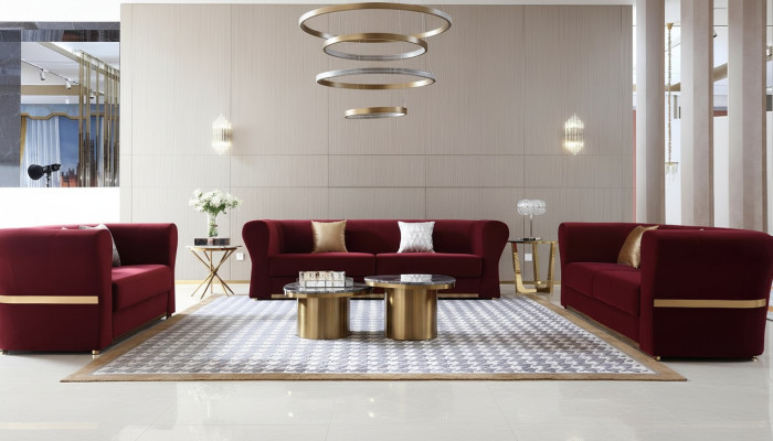 Tavolino rotondo di lusso per soggiorno, tavolino da salotto, tavolo design, tavoli stile mobili 2 pezzi.