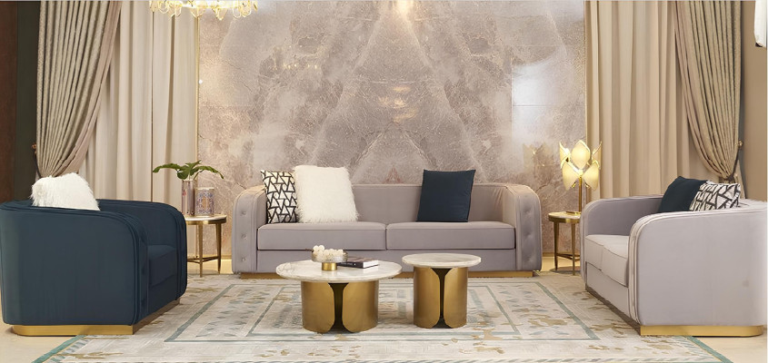 Set di divani 3+2+1 posti letto in tessuto design, moderni e relax.
