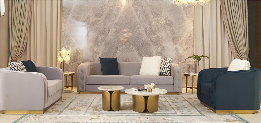 Set di divani 3+2+1 posti letto in tessuto design, moderni e relax.