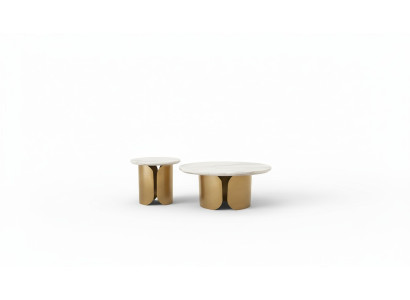 Set di tavolini da caffè 2 pezzi Set di tavolini Design rotondo 2 pezzi