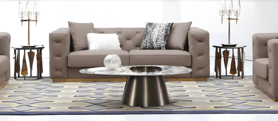 Tavolino da salotto design moderno per salotto con giornali.