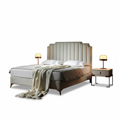 Letto 180x200cm in pelle Mobili da camera da letto di lusso Letti moderni Mobili per hotel Nuovi