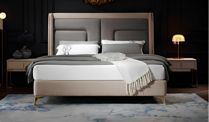 Lussuoso design letto camera da letto imbottito mobili letto doppio 180x200 per hotel dormire