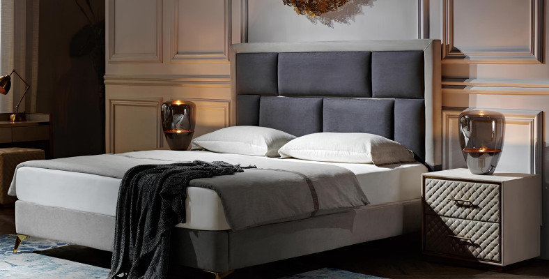 Camera da letto 3 pezzi. Set letto 2 comodini mobile letti matrimoniali rivestimenti hotel