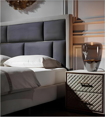 Letti mobili camera da letto hotel doppia lusso design letto imbottito velluto nuovo