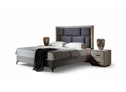 Letti mobili camera da letto hotel doppia lusso design letto imbottito velluto nuovo