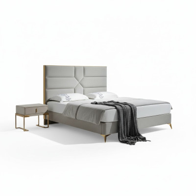 Letto matrimoniale Camera da letto Albergo Matrimonio Lusso Letto 2x Comodino 3 pezzi. Nuovo Set di letti