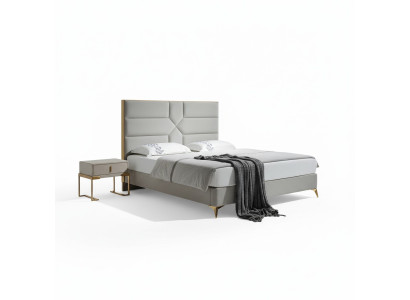 Letto matrimoniale Camera da letto Albergo Matrimonio Lusso Letto 2x Comodino 3 pezzi. Nuovo Set di letti