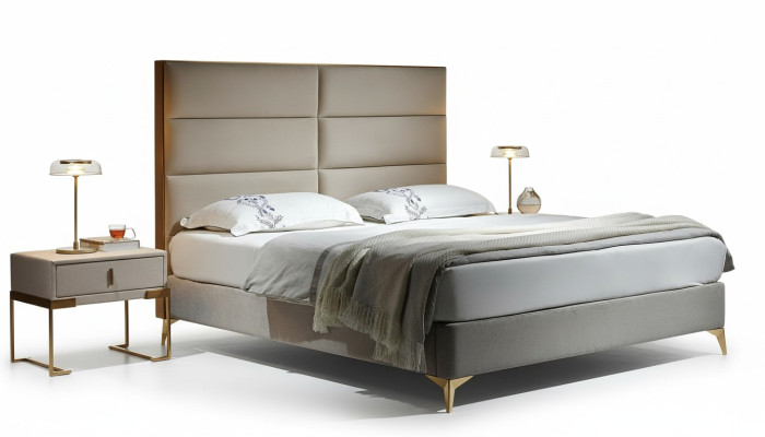 Letto 2x Comodino 3 pezzi. Set camera da letto Design Lusso Camera da letto Arredamento Hotel.