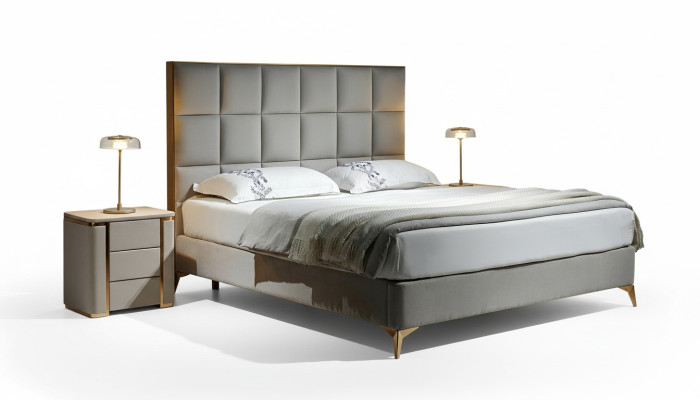 Letto 2x comodini 3 pezzi. Set camera da letto, gruppo di lusso di design, nuovo.