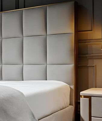 Progettazione Letto Camera da Letto Letti Tessile Hotel Lusso Imbottitura Seduta Tessuto Mobili Nuovo