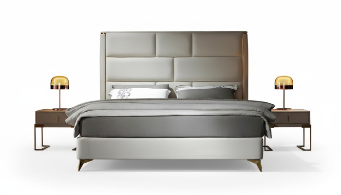Letto 3 pezzi. Set camera da letto Design Moderno Camera da letto di lusso Comodino Letti
