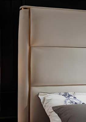 Camera da letto di lusso Letto Imbottito Design Matrimoniale Letti dell'Hotel Arredi dell'Hotel Velluto Nuovo
