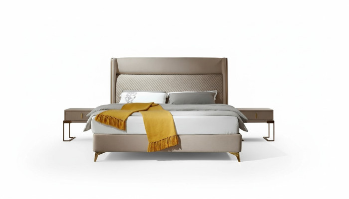 Letto 2x Comodino 3 pezzi. Set da camera da letto di design per hotel, letti nuovi.
