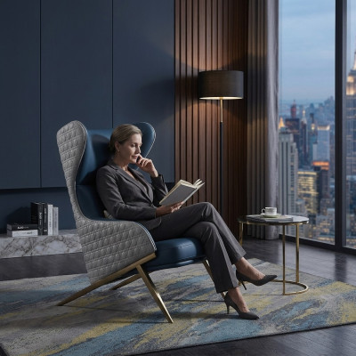 Mobili di design di lusso Sedia di design moderno 74*90 cm in pelle Soggiorno