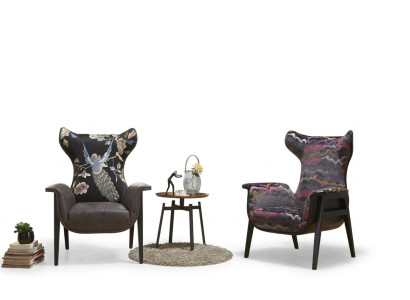 Poltrona Design Schlangen Relax Club Lounge Singolo Rivestimento Tessuto Textile