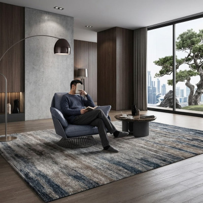 Poltrona Design Grigia in Metallo Relax Club Lounge Monoposto Imbottita Tessuto Pelle