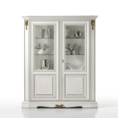 Vetrine soggiorno Bianco Armadietto credenza Bianco chiaro Vetrina Armadio Classico