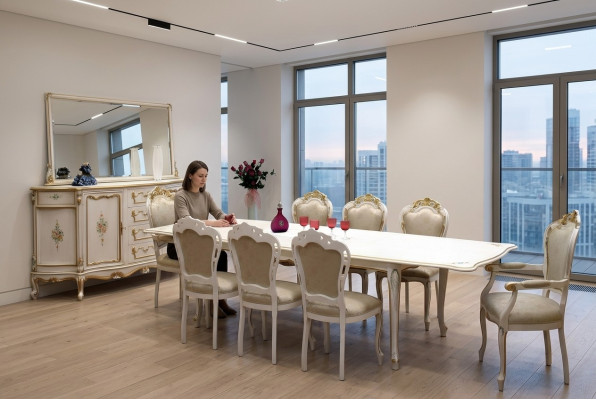 Tavolo da pranzo Tavolo Sala da pranzo Soggiorno Tavoli Legno Art déco Tavoli da pranzo Antico Nuovo